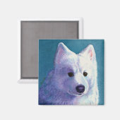 Samoyed Dog Magnet - "Buddha" (Vorderseite/Rückseite)