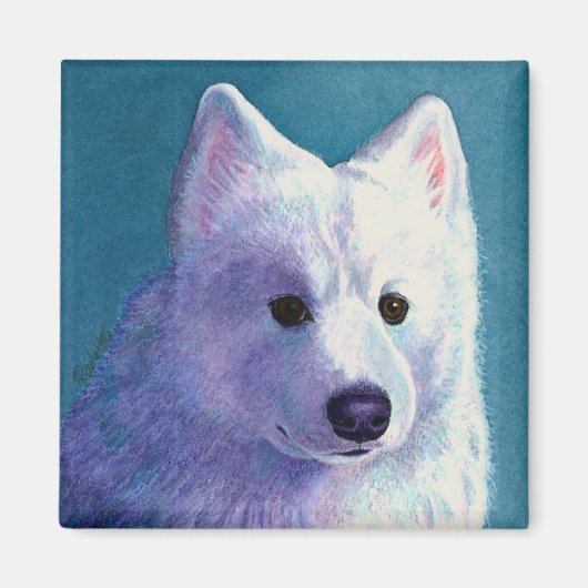 Samoyed Dog Magnet - "Buddha" (Vorne)