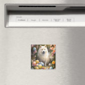 Samoyed Dog mit Ostereier Urlaub Magnet (In Situ (Geschirrspüler))