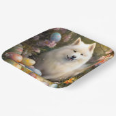Samoyed Dog mit Ostereier Urlaub Pappteller (Gewinkelt)