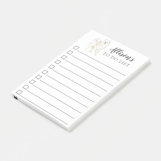 Samoyed Dog Personalisiert, Post-it-Notizen aufzul Post-it Klebezettel (angewinkelt)