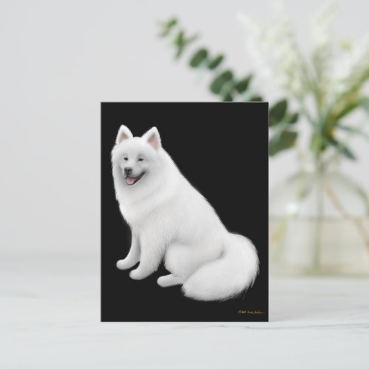 Samoyed Dog Postcard Postkarte (Stehend Vorderseite)