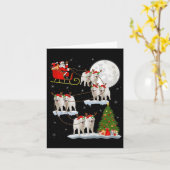Samoyed Dog Santa Sleigh Flying Funny Magical Chri Karte (Gelbe Blume)