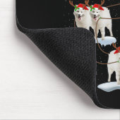 Samoyed Dog Santa Sleigh Flying Funny Magical Chri Mousepad (Ecke)