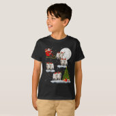 Samoyed Dog Santa Sleigh Flying Funny Magical Chri T-Shirt (Vorne ganz)