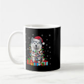 Samoyed Dog Ugly Xmas Lights Weihnachtsmannmütze S Kaffeetasse (Links)