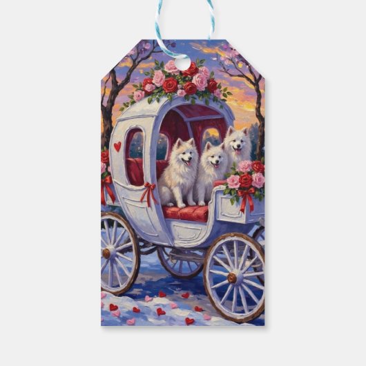 Samoyed Dog Valentine's Day Geschenkanhänger (Rückseite)