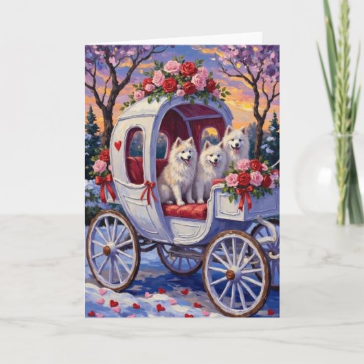 Samoyed Dog Valentine's Day  Karte (Vorderseite)