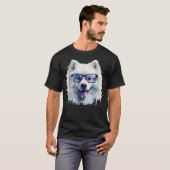 Samoyed Dog Wearing Glasses Watercolor T-Shirt (Vorne ganz)