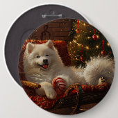 Samoyed Dog Weihnachtsfest Button (Vorne & Hinten)