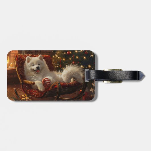 Samoyed Dog Weihnachtsfest Gepäckanhänger (Rückseite horizontal)