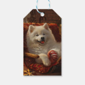 Samoyed Dog Weihnachtsfest Geschenkanhänger (Rückseite)
