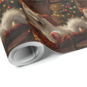 Samoyed Dog Weihnachtsfest Geschenkpapier (Rolleneckpunkt)