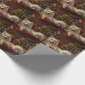Samoyed Dog Weihnachtsfest Geschenkpapier (Ecke)