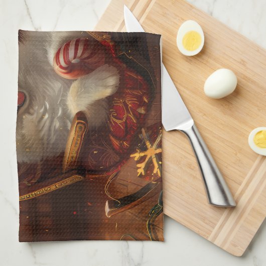 Samoyed Dog Weihnachtsfest Geschirrtuch (Viertel Falte)