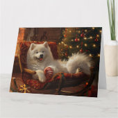 Samoyed Dog Weihnachtsfest Karte (Vorderseite)