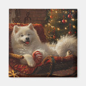 Samoyed Dog Weihnachtsfest Magnet (Vorne)