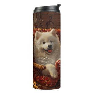 Samoyed Dog Weihnachtsfest Thermosbecher