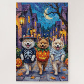 Samoyed Dogs Trick-or-Treating Halloween Costumes Puzzle (Vertikal)