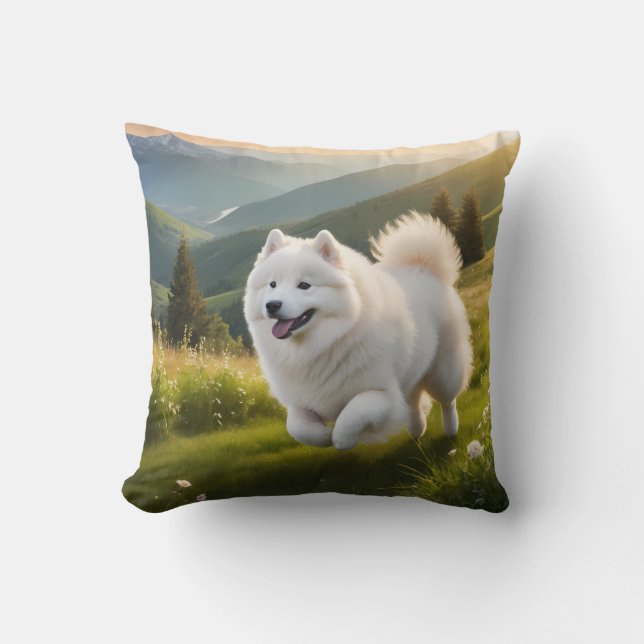 Samoyed Elegant Throw Kissen (Vorderseite)