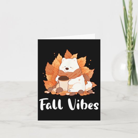 Samoyed Fall Vibes Funny Dog Pumpkin GewürzLatte Karte (Vorderseite)