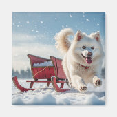 Samoyed Festivals Weihnachten Magnet (Vorne)