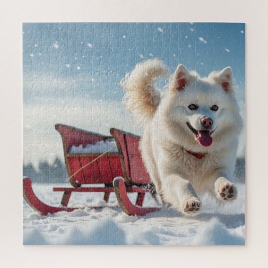Samoyed Festivals Weihnachten Puzzle (Vertikal)