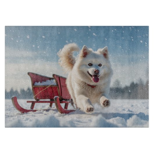 Samoyed Festivals Weihnachten Schneidebrett (Vorderseite)