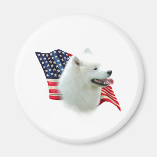 Samoyed Flag Magnet