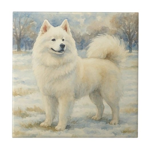 Samoyed Fliese (Vorderseite)