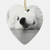 Samoyed-Foto-Hundeweiß Keramik Ornament (Rechts)