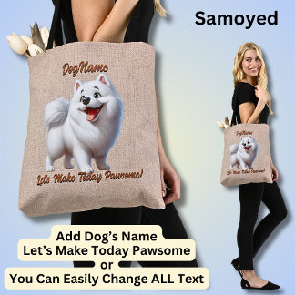 Samoyed - Fügen Sie den Namen des Hundes hinzu, än Tasche