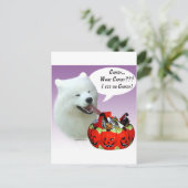 Samoyed Halloween Candy Postkarte (Stehend Vorderseite)