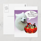 Samoyed Halloween Candy Postkarte (Vorne/Hinten)