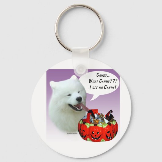 Samoyed Halloween Candy Schlüsselanhänger (Vorderseite)