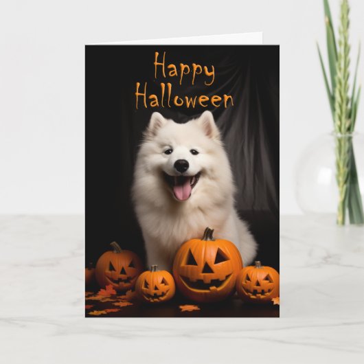 Samoyed Halloween Karte (Vorderseite)