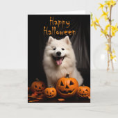 Samoyed Halloween Karte (Gelbe Blume)