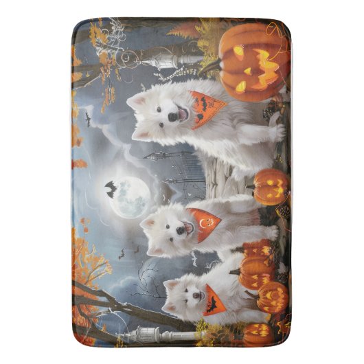 Samoyed Halloween Spooky Badematte (Vorderseite Vertikal)