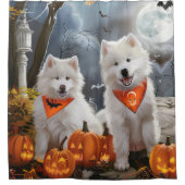 Samoyed Halloween Spooky Duschvorhang (Vorderseite)