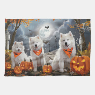 Samoyed Halloween Spooky Geschirrtuch