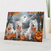 Samoyed Halloween Spooky Karte (Vorderseite)