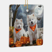 Samoyed Halloween Spooky Keramikornament (Rechts)
