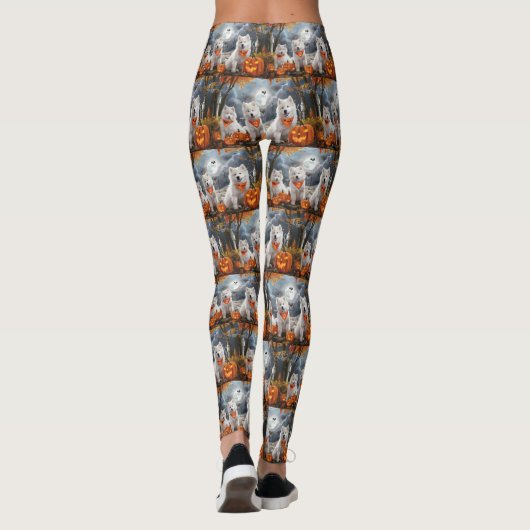 Samoyed Halloween Spooky Leggings (Rückseite)