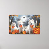 Samoyed Halloween Spooky Leinwanddruck (Vorderseite)