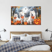 Samoyed Halloween Spooky Leinwanddruck (Insitu (Schlafzimmer))