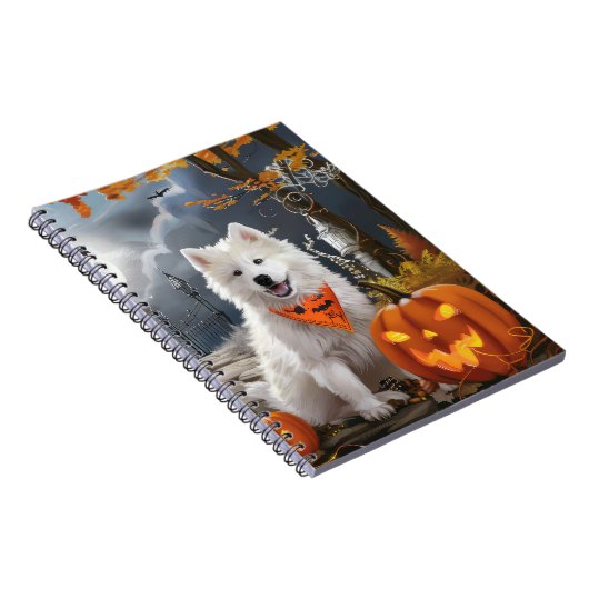 Samoyed Halloween Spooky Notizblock (Rechte Seite)