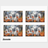 Samoyed Halloween Spooky Rechteckiger Aufkleber (Blatt)