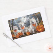 Samoyed Halloween Spooky Rechteckiger Aufkleber (Umschlag)