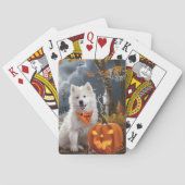 Samoyed Halloween Spooky Spielkarten (Rückseite)
