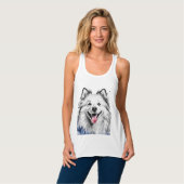 Samoyed Happy Face Dog Tank Top (Vorderseite Vollansicht)